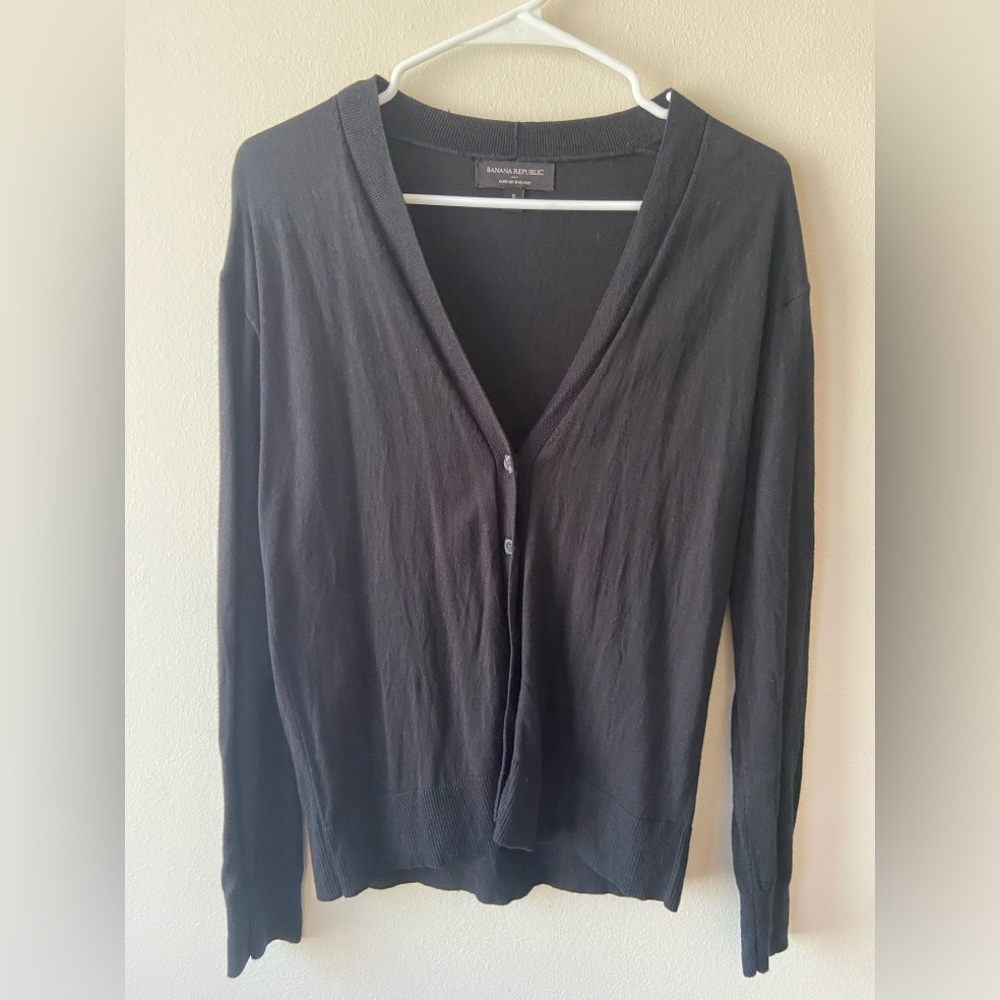 Banana Republic Women's Washable Forever sweater  Cardigan black size S